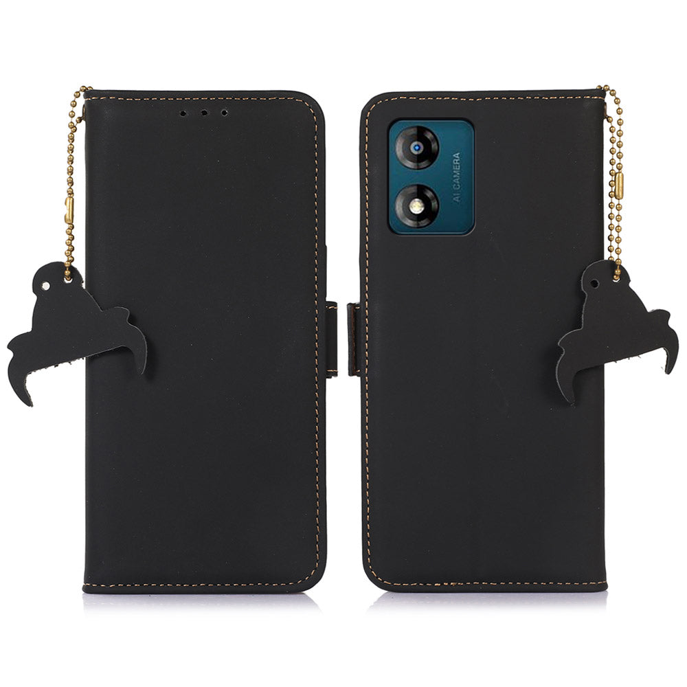 For Motorola Moto E13 4G RFID Blocking Phone Case Genuine Cow Leather Wallet Phone Stand Cover For Motorola Moto E13 4G RFID Blocking Phone Case Genuine Cow Leather Wallet Phone Stand Cover